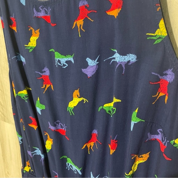 Rainbow Unicorn Sleeveless Open Back Romper size M Pride Colorful - Picture 5 of 8